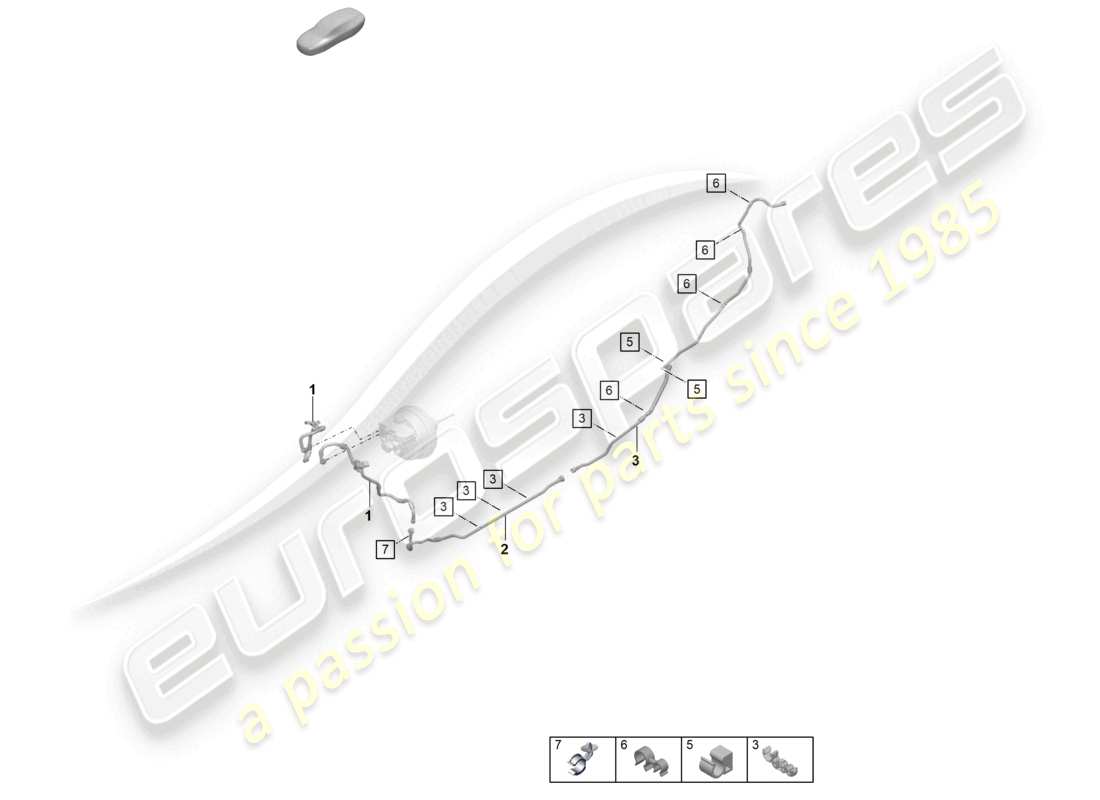 porsche 2026 (992-2 gt3) diagramma delle parti della linea del vuoto