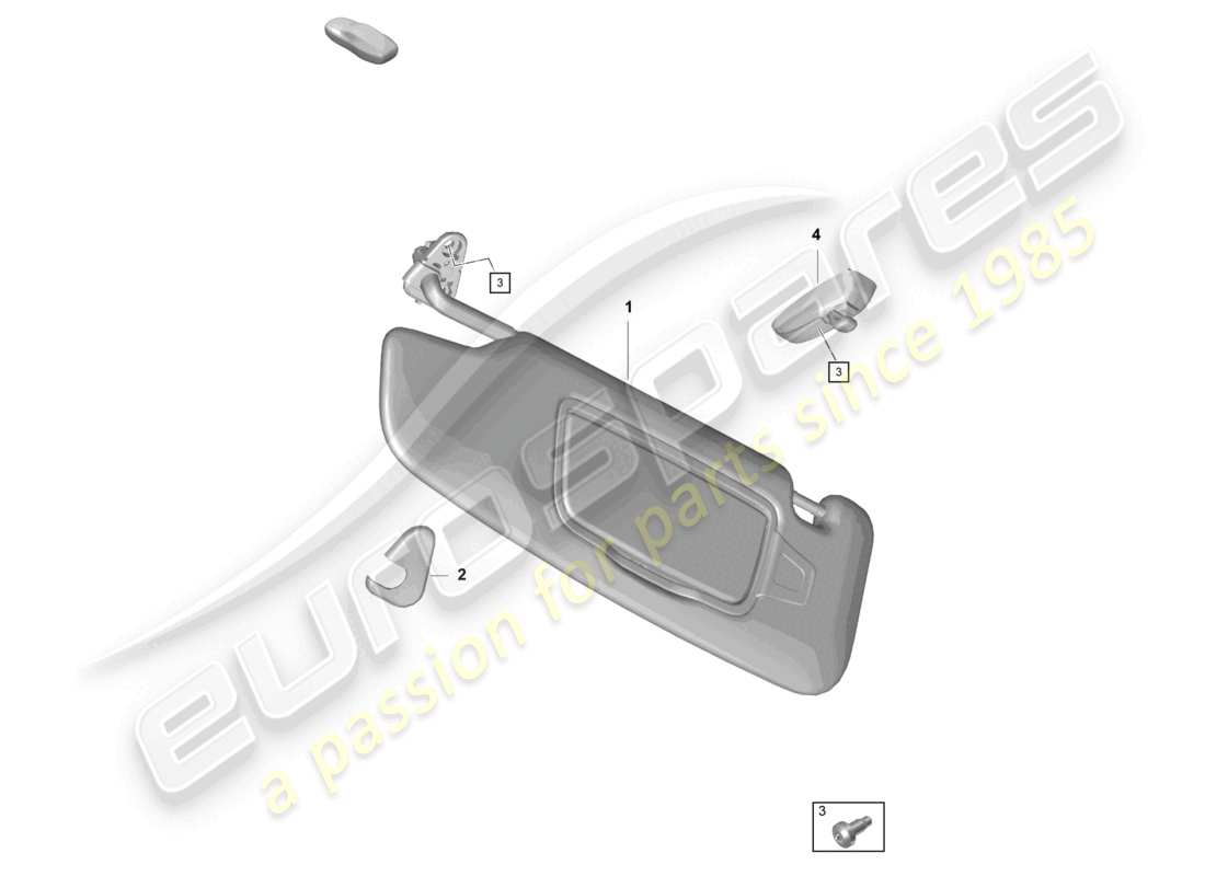 porsche 2021 (718 cayman gt4) visiere da sole diagramma delle parti