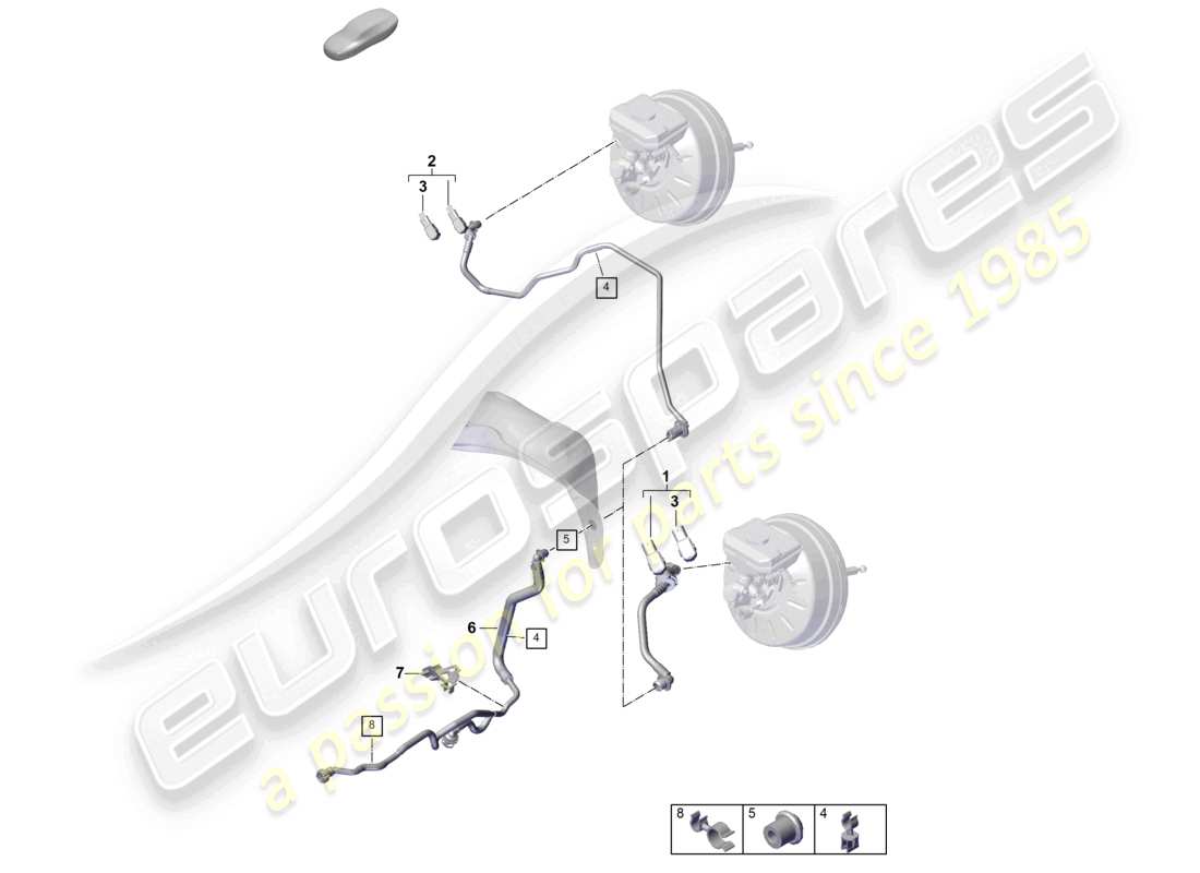porsche 2026 (cayenne e3 pa) tubi a depressione per servo freno schema delle parti