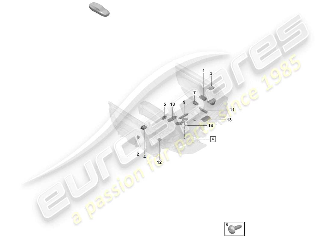porsche 2026 (992-2 gt3) diagramma delle parti della presa dell'interfaccia multimediale dell'interruttore