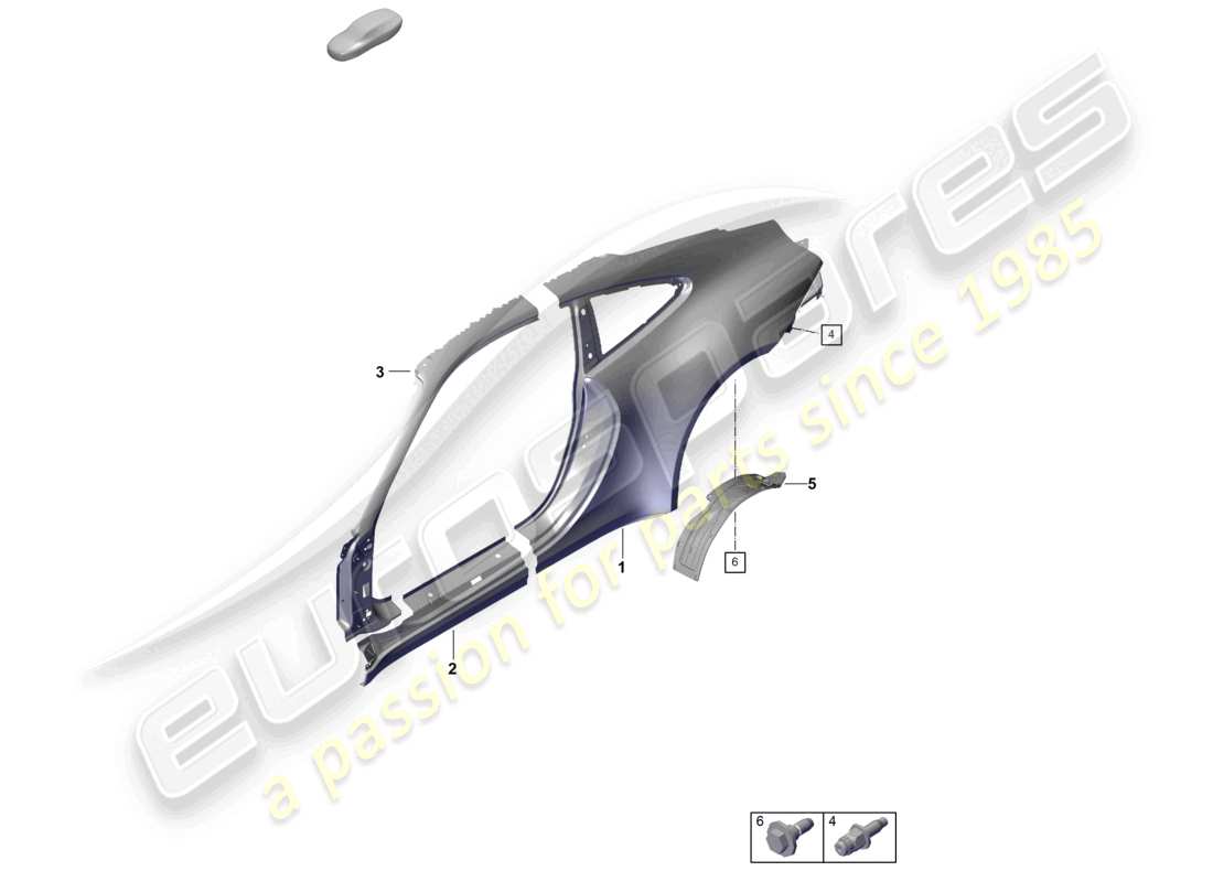 porsche 2024 (992-2 turbo / s) schema della parte laterale esterna sport classic