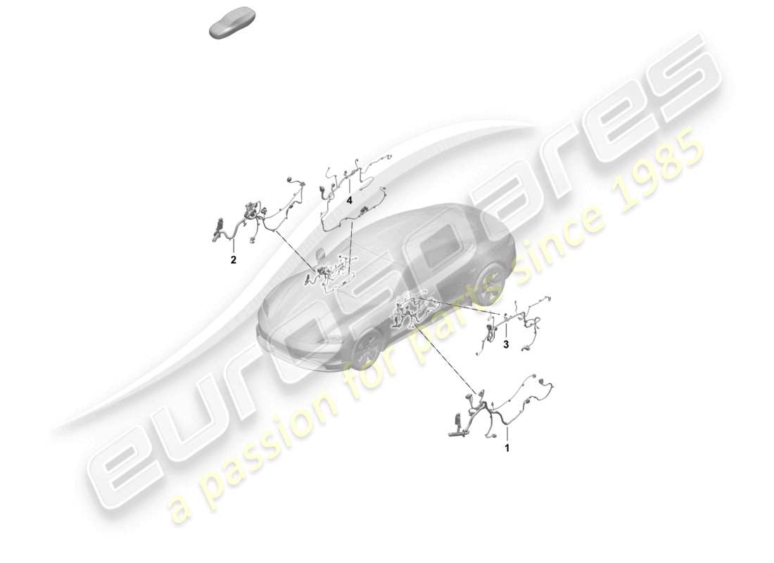 porsche 2025 (taycan 9j1-2) cablaggio ha. f. pannello porta interna anteriore diagramma delle parti