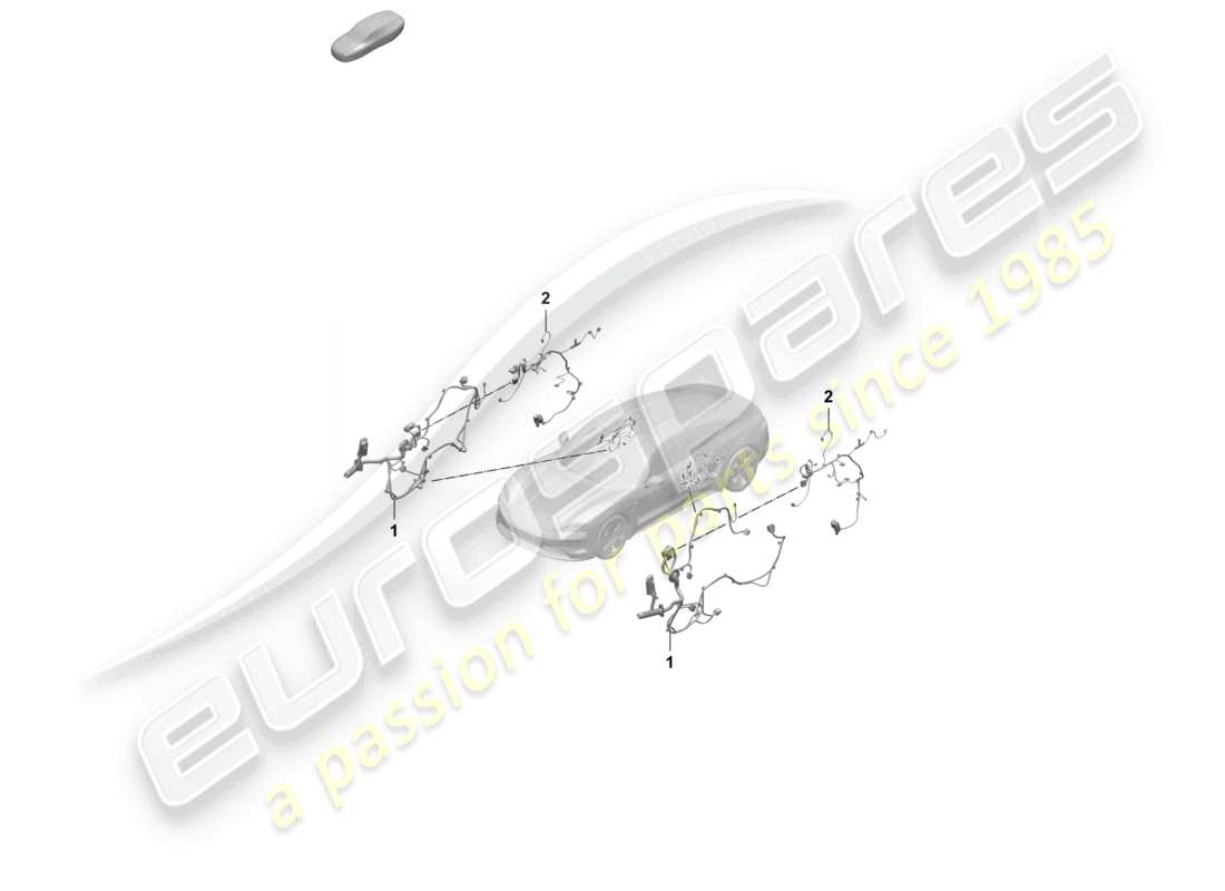 porsche 2025 (taycan 9j1-2) cablaggio ha. f. pannello porta interna posteriore diagramma delle parti