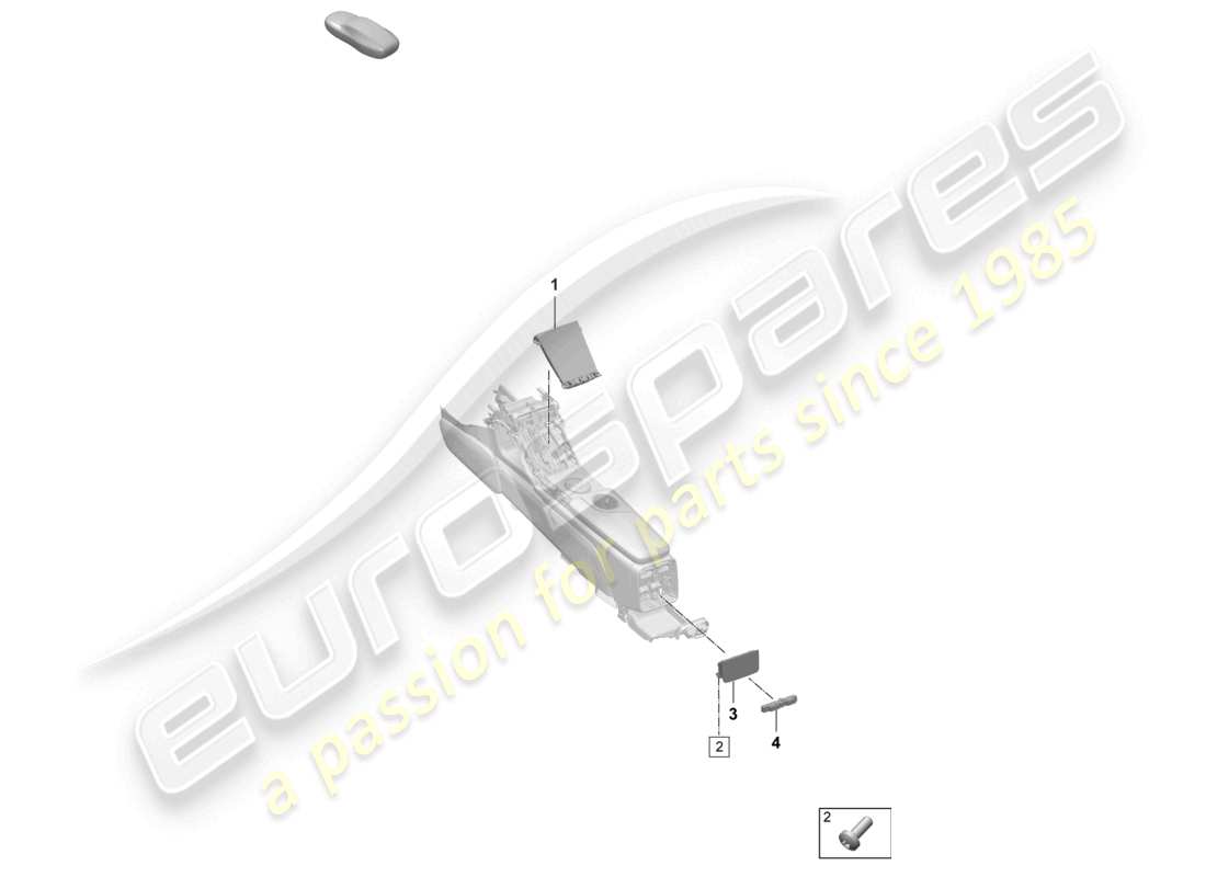 porsche 2025 (taycan 9j1-2) unità di visualizzazione e controllo consolle centrale schema delle parti