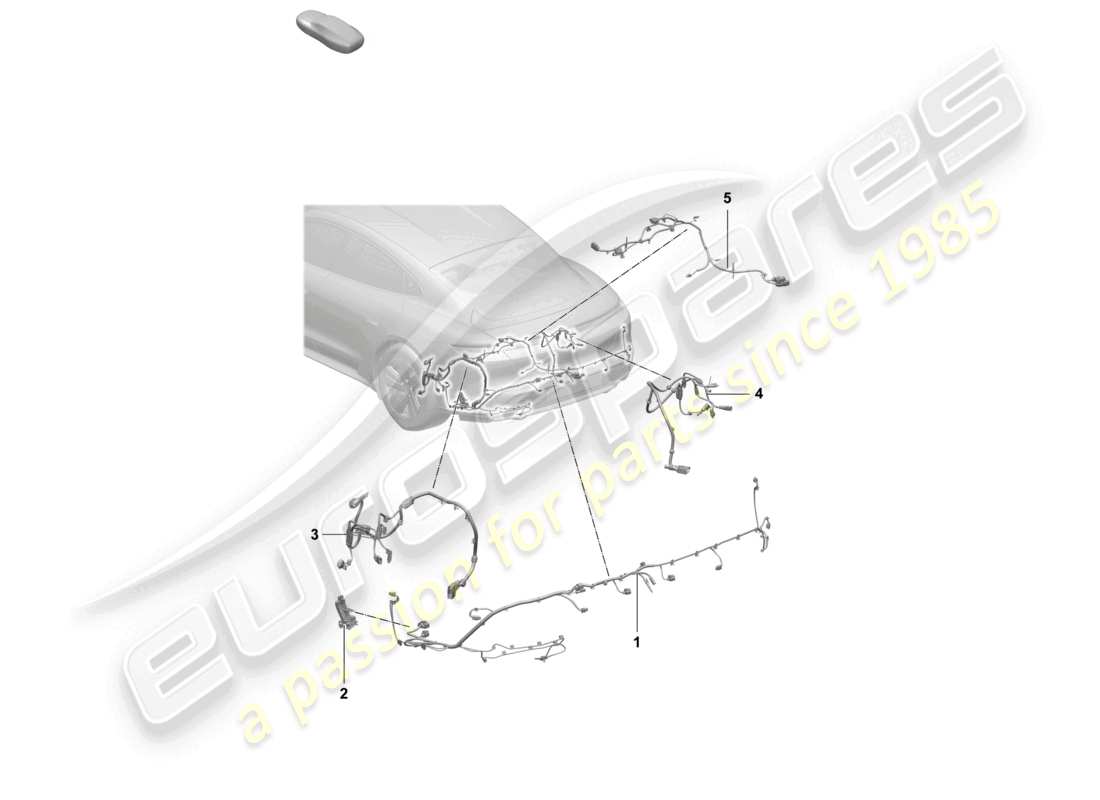 porsche 2025 (taycan 9j1-2) set di cavi cablaggio posteriore per sistema frenante antibloccaggio -abs- schema dei componenti