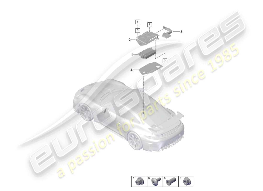 porsche 2026 (992-2 gt3) diagramma delle parti degli amplificatori