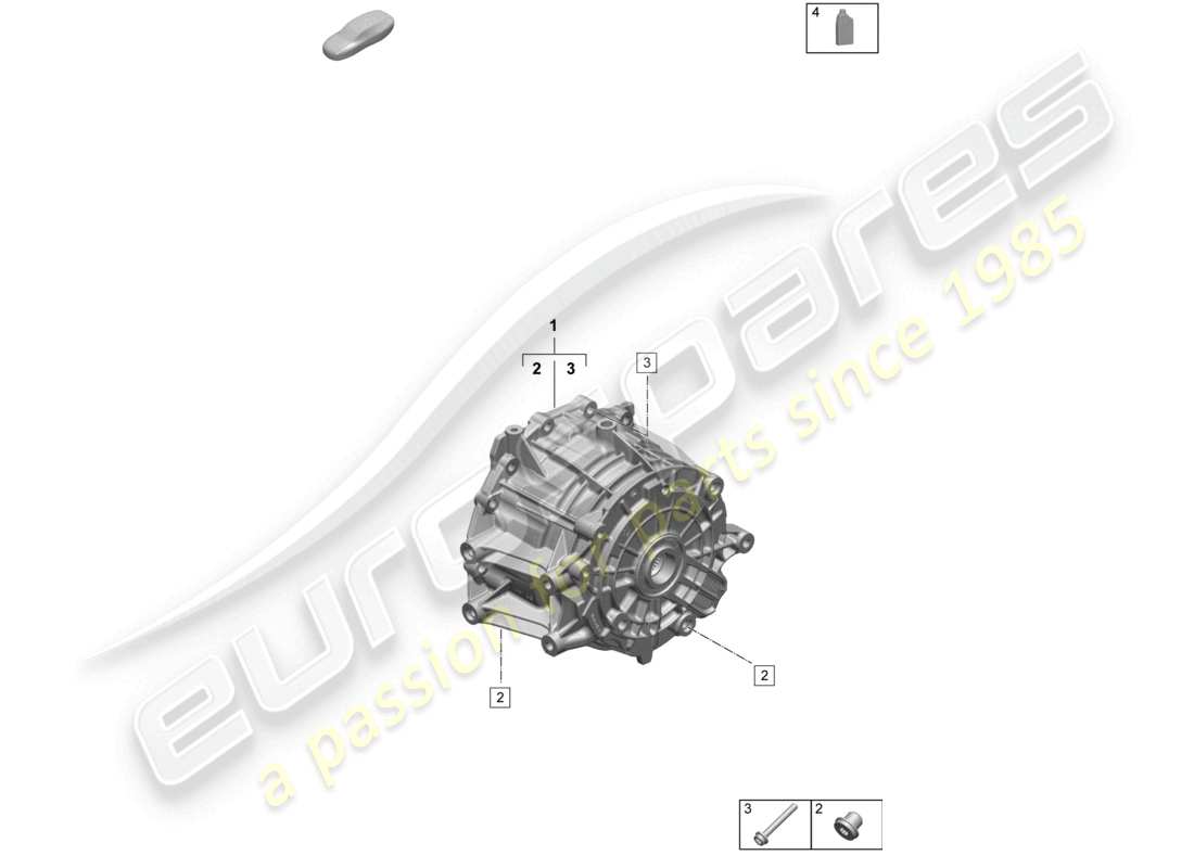 porsche 2026 (taycan 9j1-2) differenziale assale anteriore diagramma delle parti