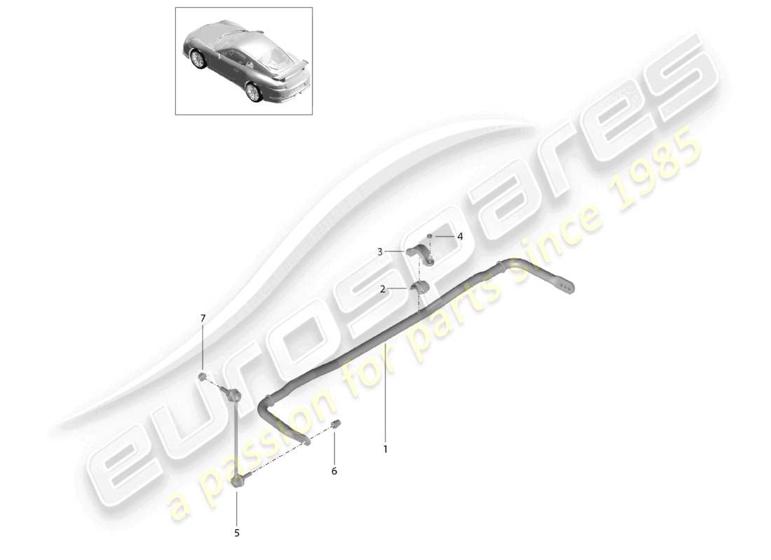 porsche 2021 (991-2 r/gt3/rs) barra antirollio d - mj 2018>> schema dei componenti
