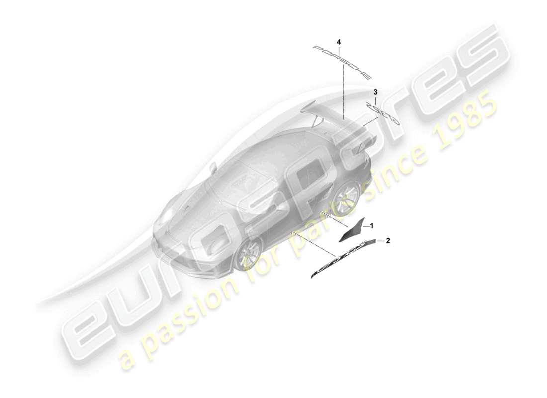 porsche 2021 (991-2 r/gt3/rs) pellicola decorativa pellicola protettiva in pietra gt3 schema ricambi rs