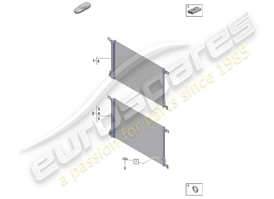 porsche 2026 (cayenne e3 pa) diagramma delle parti del condensatore a/c
