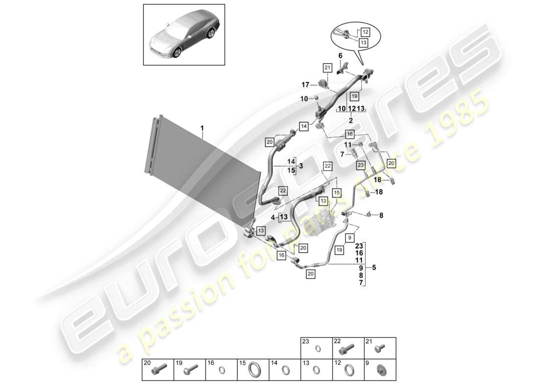 porsche 2021 (panamera 971-1) circuito refrigerante v8 diagramma delle parti tdi