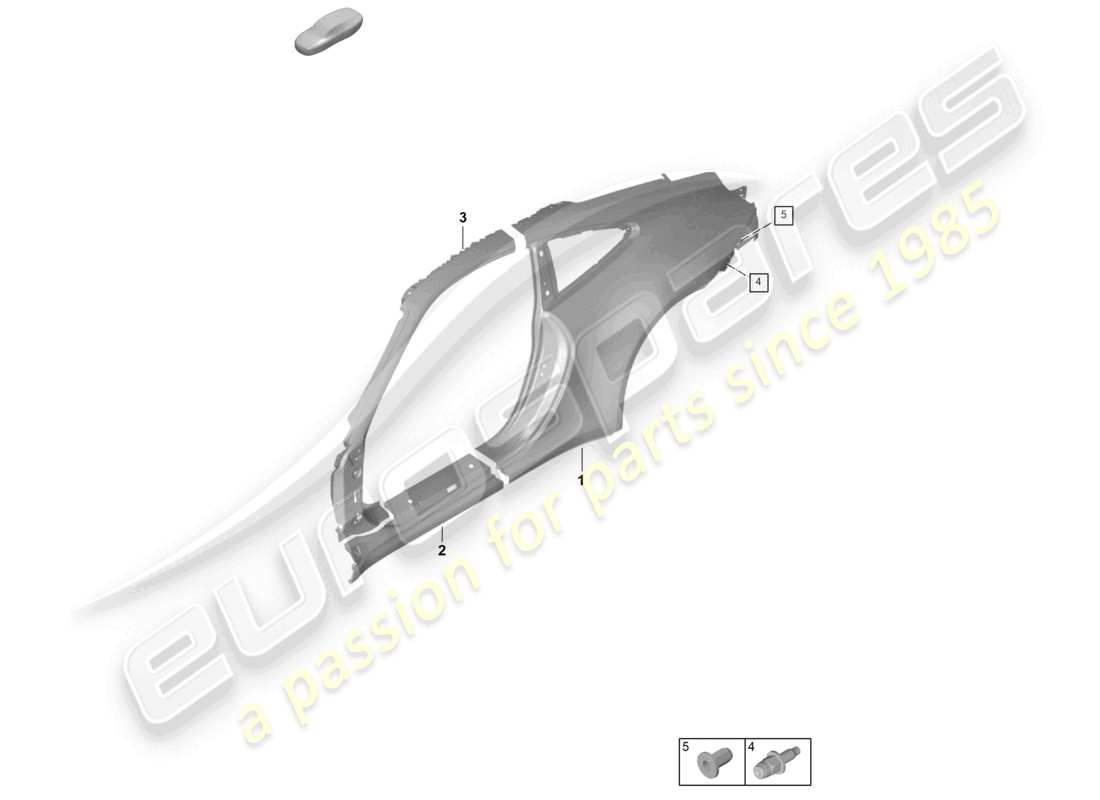 porsche 2022 (992-1 gt3/rs/st) parte laterale esterna gt3 diagramma delle parti