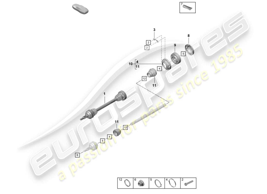 porsche 2021 (718 cayman gt4) albero di trasmissione diagramma delle parti