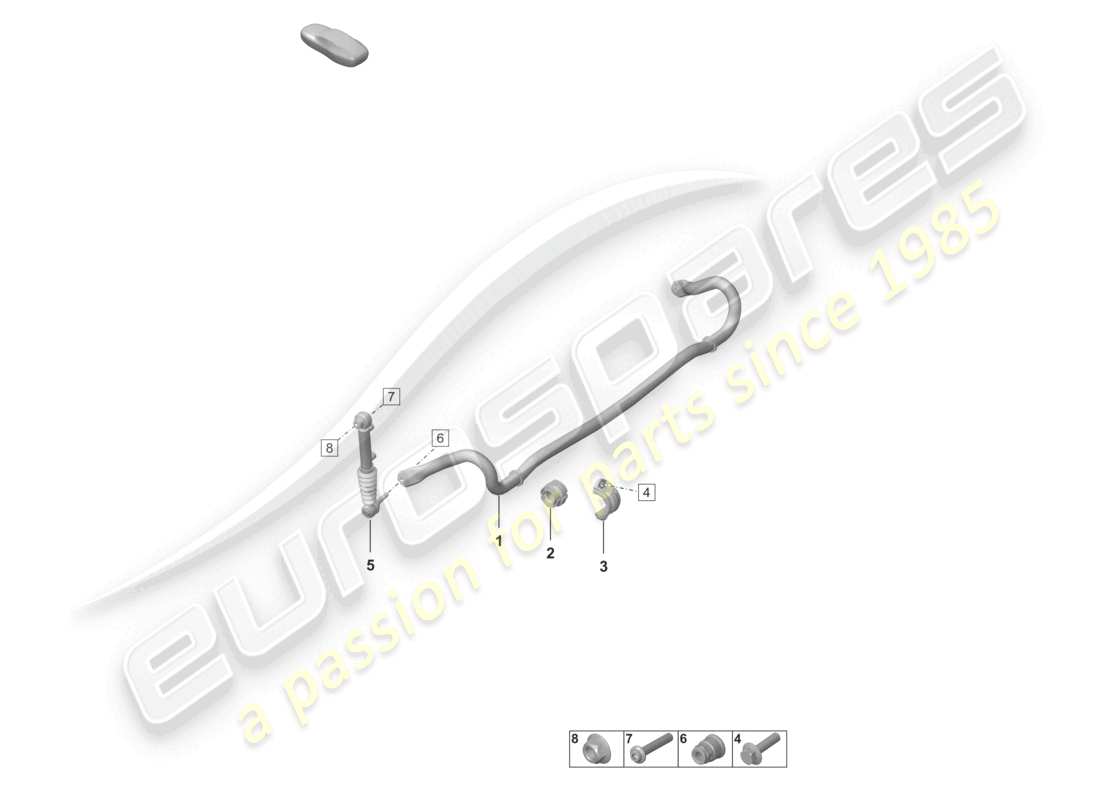 porsche 2022 (992-1 turbo / s) barra antirollio barra di accoppiamento schema delle parti pdcc
