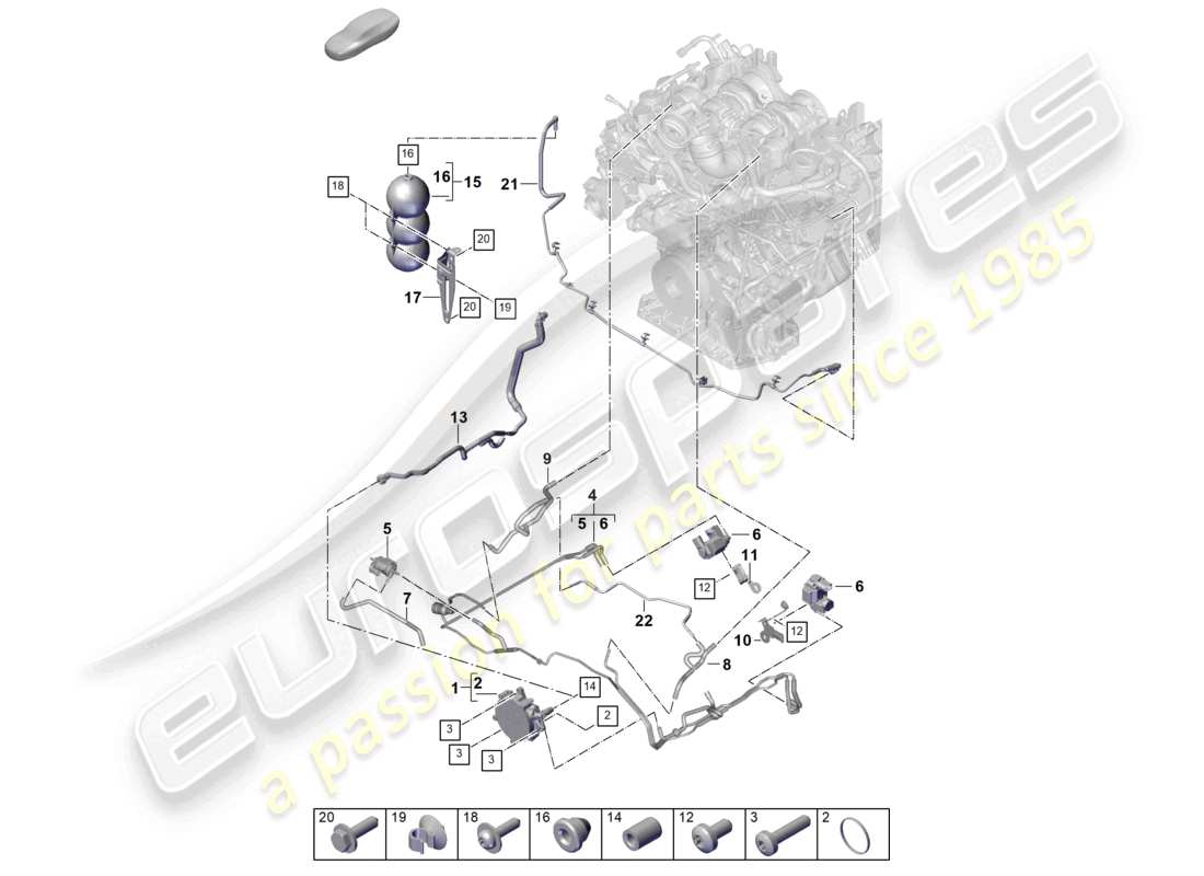 porsche 2026 (cayenne e3 pa) sistema di vuoto pompa per vuoto diagramma delle parti