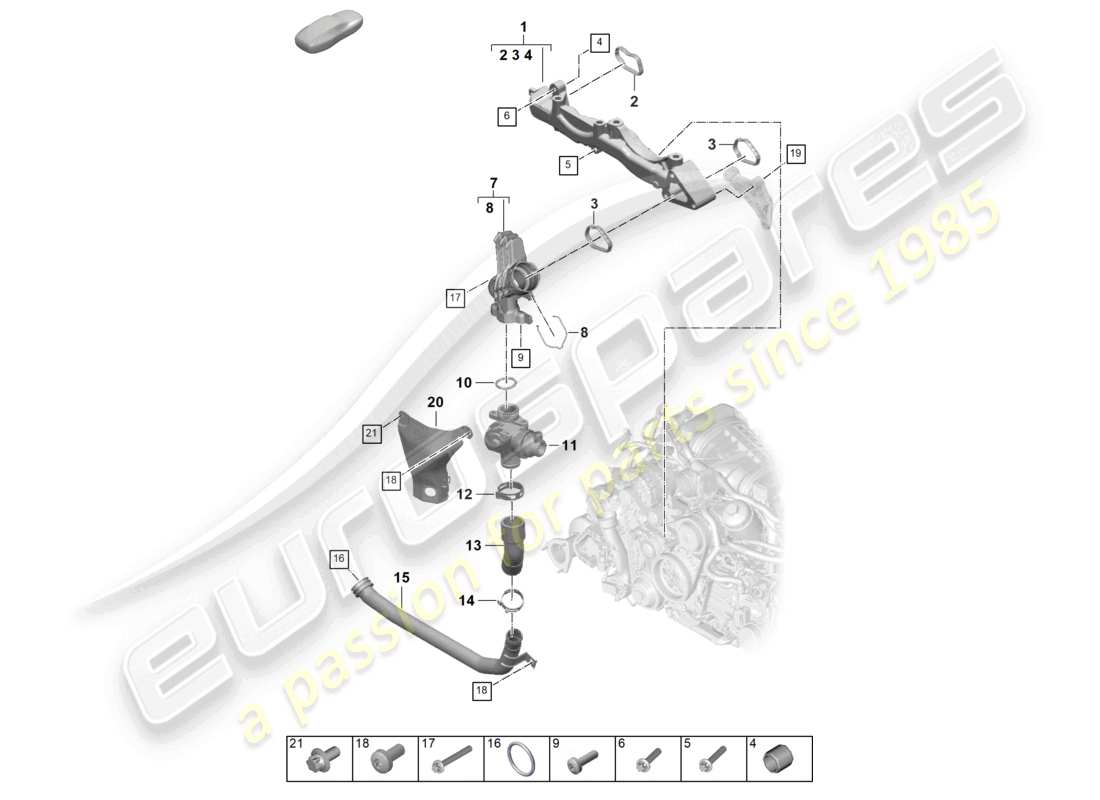 porsche 2024 (992-2) supporto di montaggio tubo del refrigerante diagramma delle parti