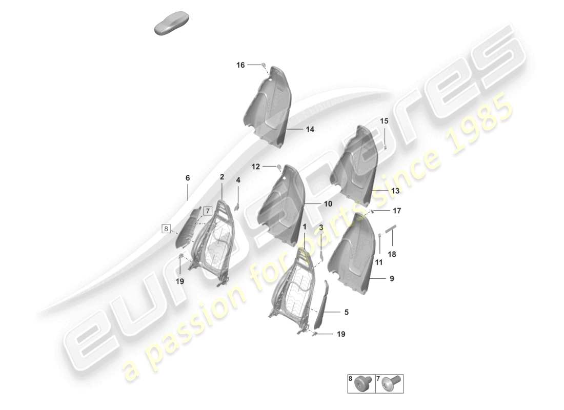 porsche 2026 (992-2 gt3/rs/st) telaio schienale diagramma delle parti