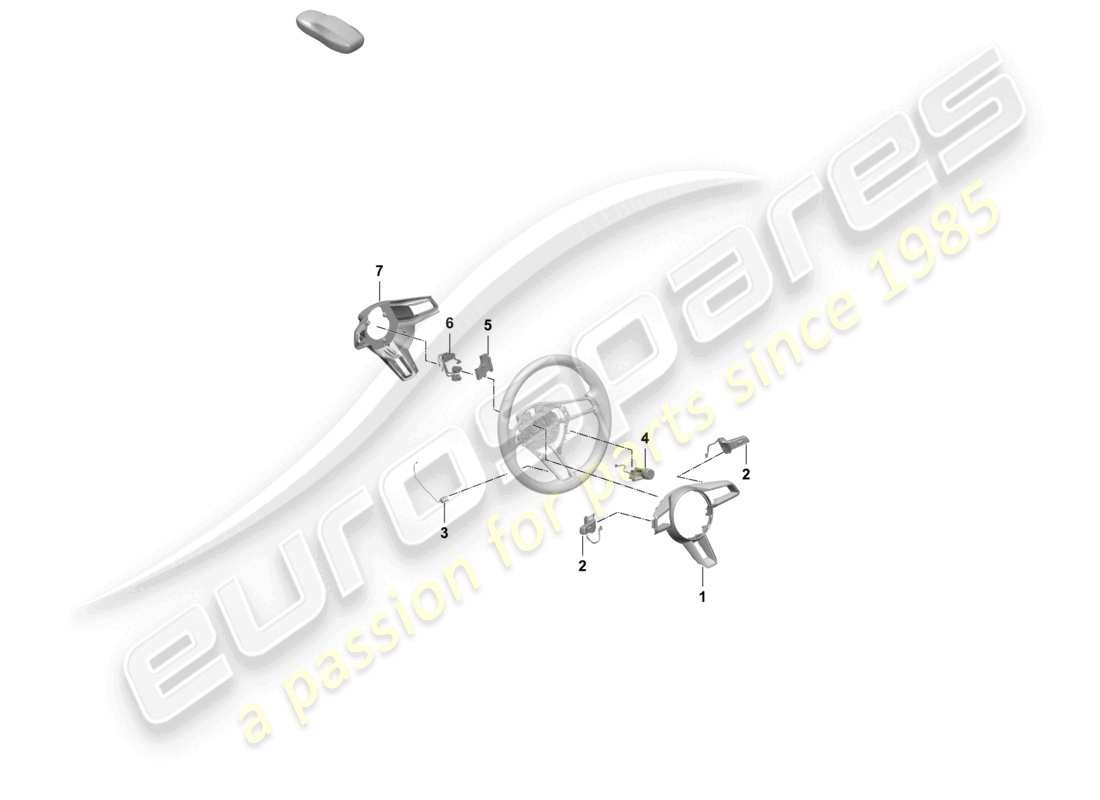 porsche 2025 (macan-e) volante multifunzione parti singole - pdk - schema dei pezzi