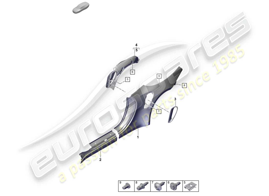 porsche 2026 (992-2 turbo / s) diagramma della parte laterale della cabriolet