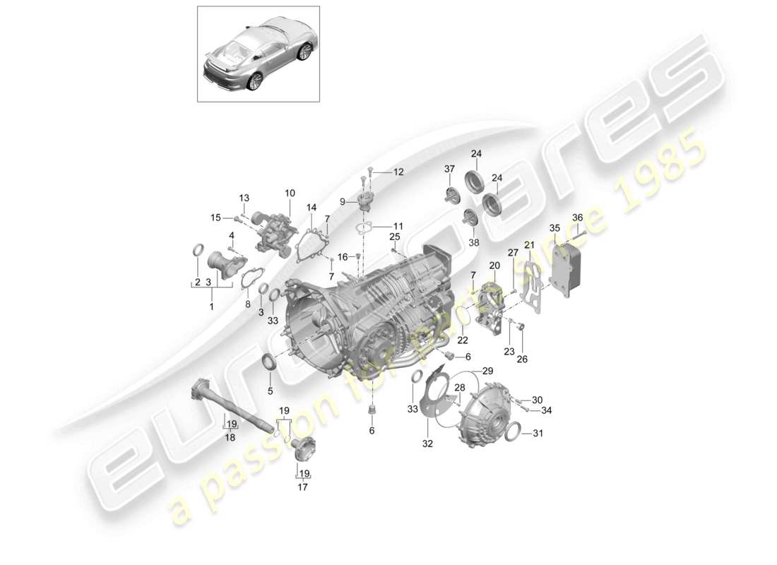 porsche 2021 (991-2 r/gt3/rs) cambio manuale parti singole diagramma delle parti
