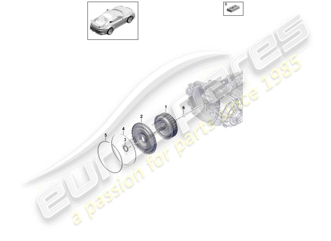 porsche 2021 (991-2 r/gt3/rs) - pdk - schema ricambi frizione cambio a doppia frizione