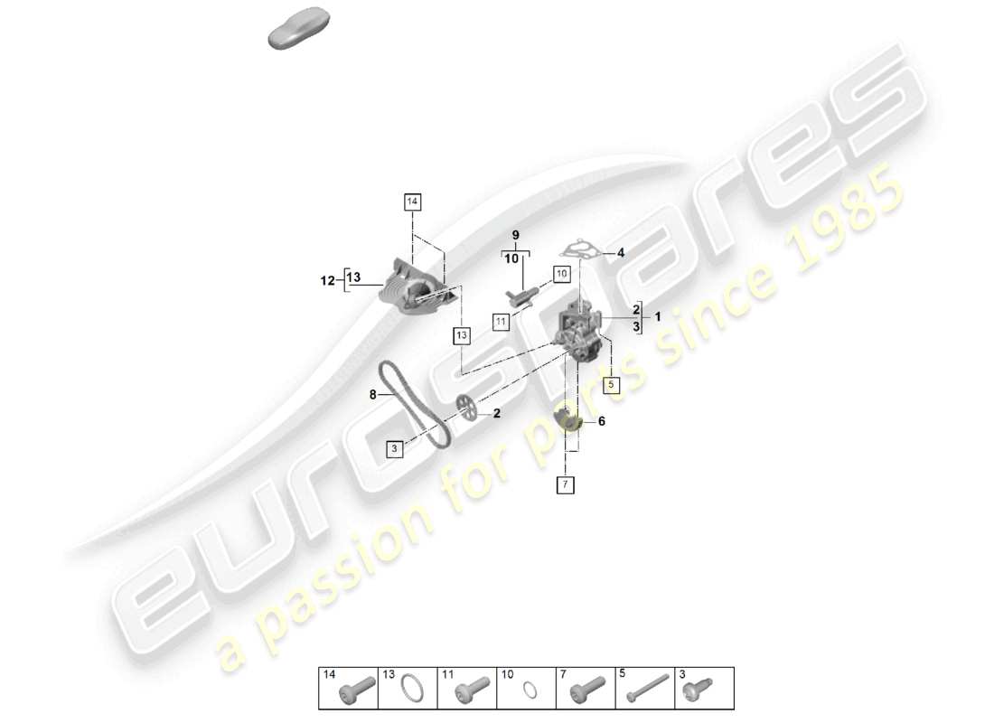 porsche 2025 (cayenne e3 pa) pompa dell'olio diagramma delle parti