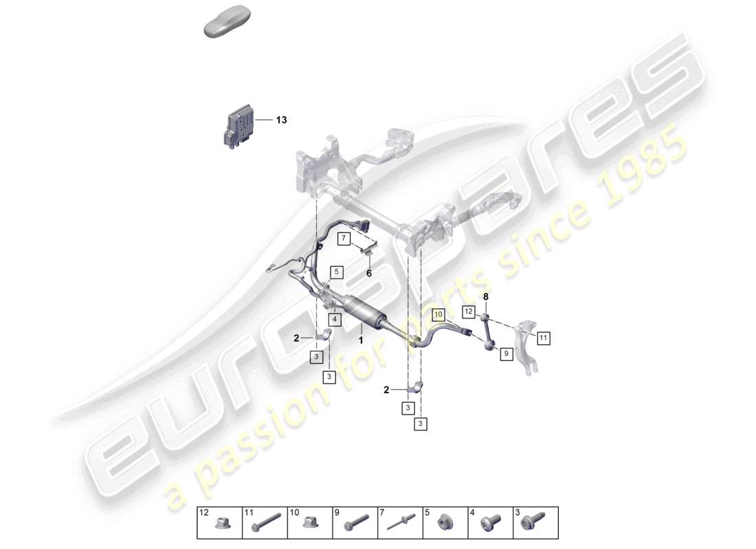 porsche 2025 (cayenne e3 pa) barra antirollio diagramma delle parti