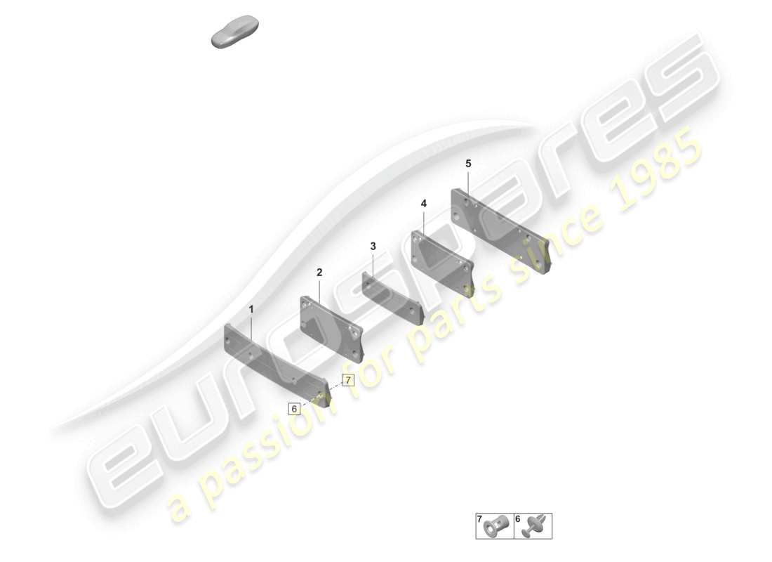 porsche 2025 (taycan 9j1-2) portatarga diagramma delle parti