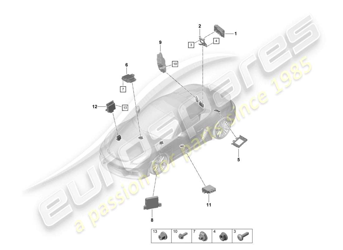porsche 2026 (718 boxster spyder) unità di controllo schema delle parti
