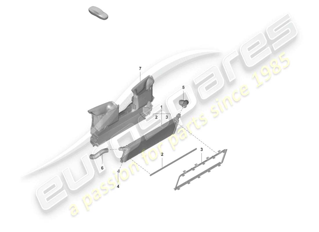 porsche 2022 (992-1 gt3/rs/st) radiatore per liquido di raffreddamento anteriore centrale per veicoli con radiatore del liquido di raffreddamento aggiuntivo schema dei componenti
