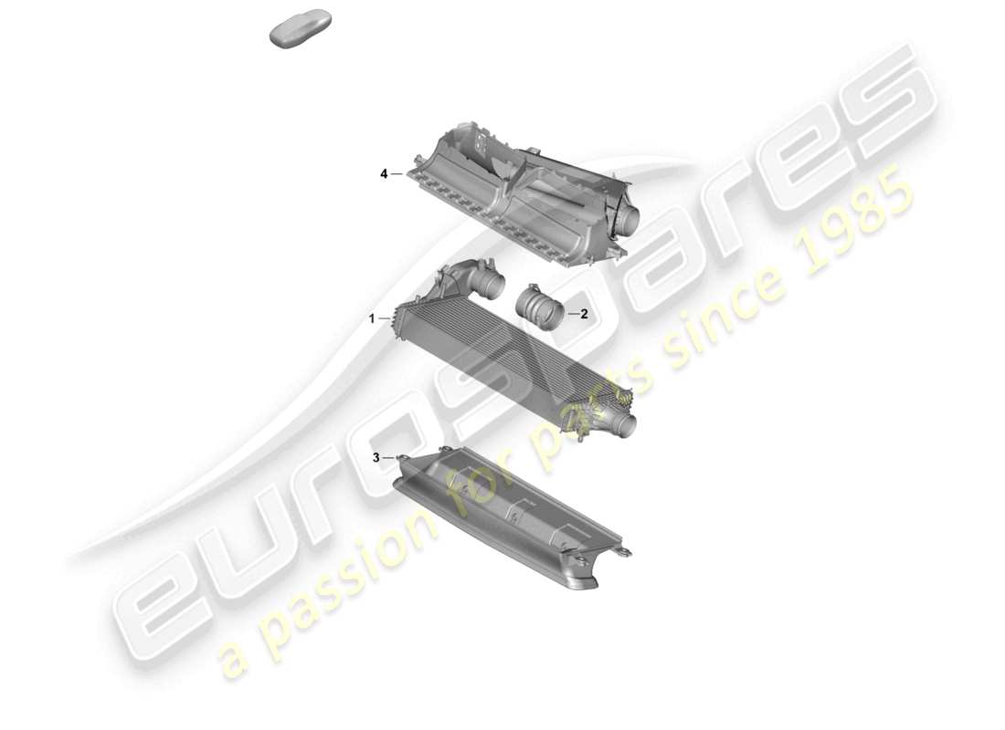 porsche 2024 (992-2) schema delle parti del raffreddatore dell'aria di carica