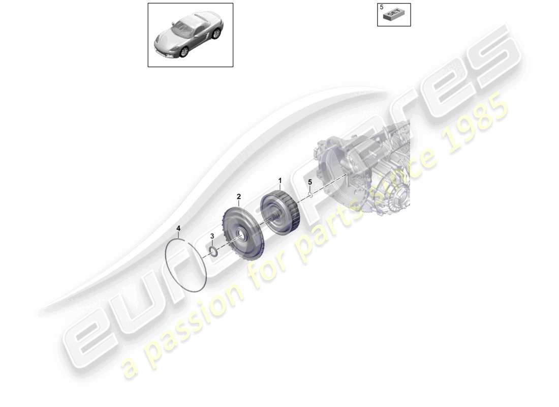 porsche 2024 (718 boxster) - pdk - schema ricambi frizione cambio a doppia frizione