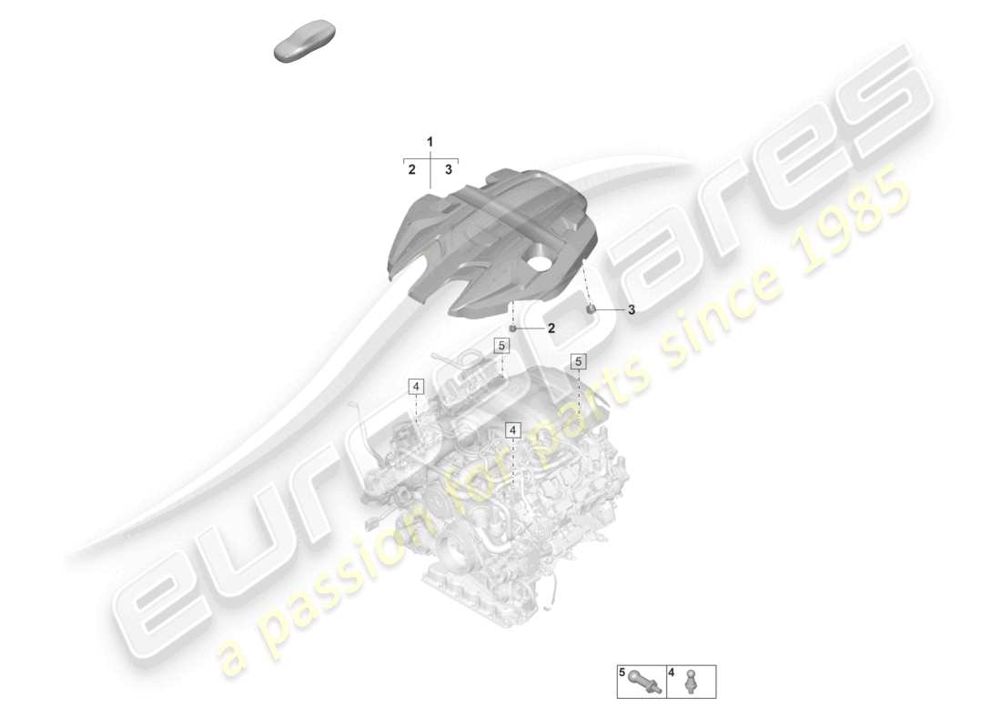 porsche 2026 (panamera 976) schema delle parti copertura motore
