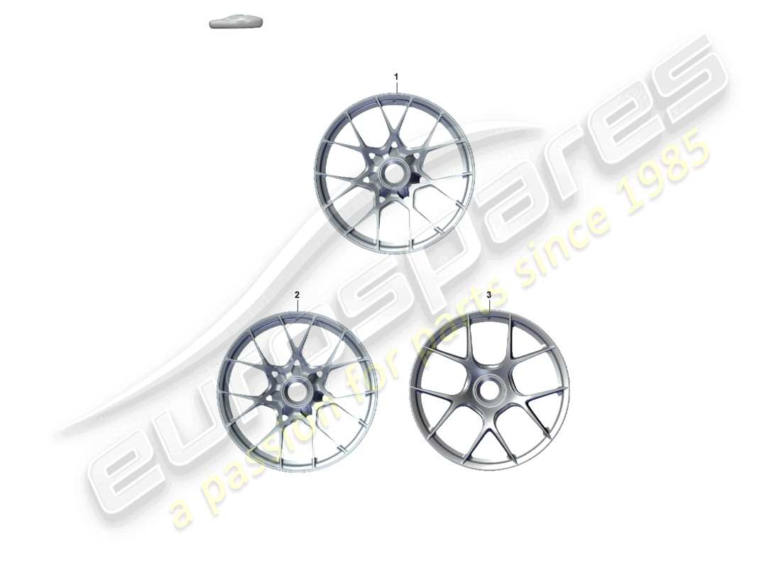 porsche 2023 (992-1 gt3/rs/st) cerchio in lega chiusura centralizzata diagramma delle parti