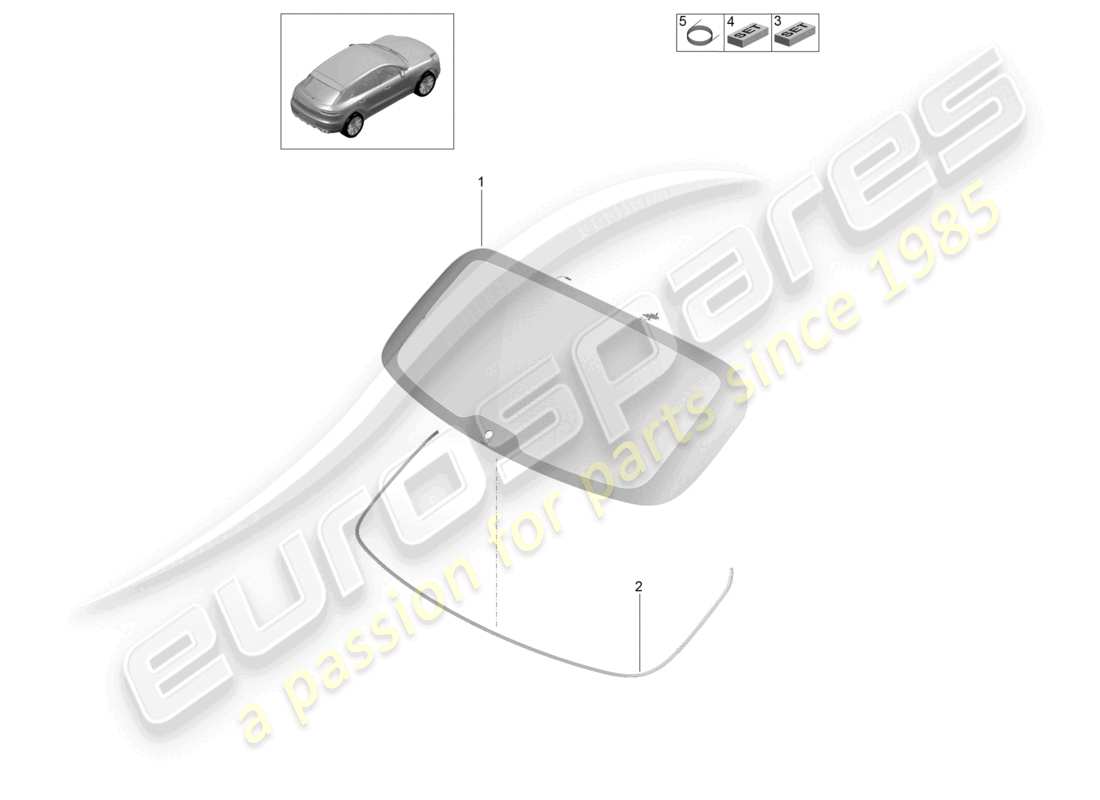 porsche 2021 (macan) lunotto posteriore diagramma delle parti