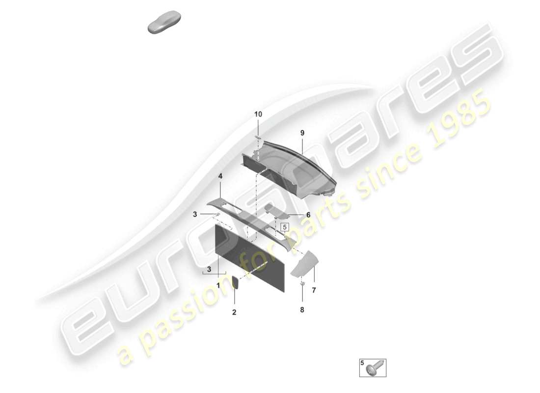 porsche 2020 (992-1 turbo / s) schema delle parti posteriori