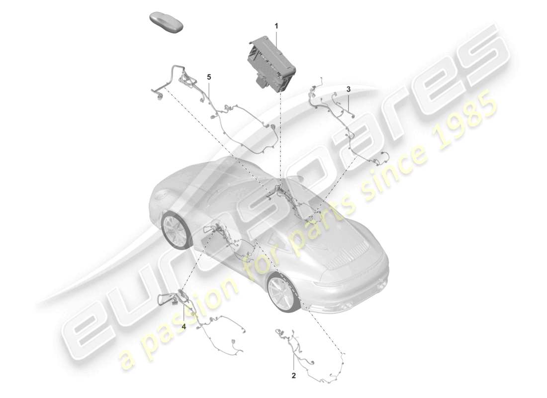 porsche 2024 (992-2) porte unità di controllo cablaggi diagramma delle parti