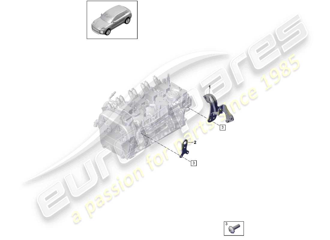 porsche 2021 (macan) supporto della testata del cilindro diagramma delle parti