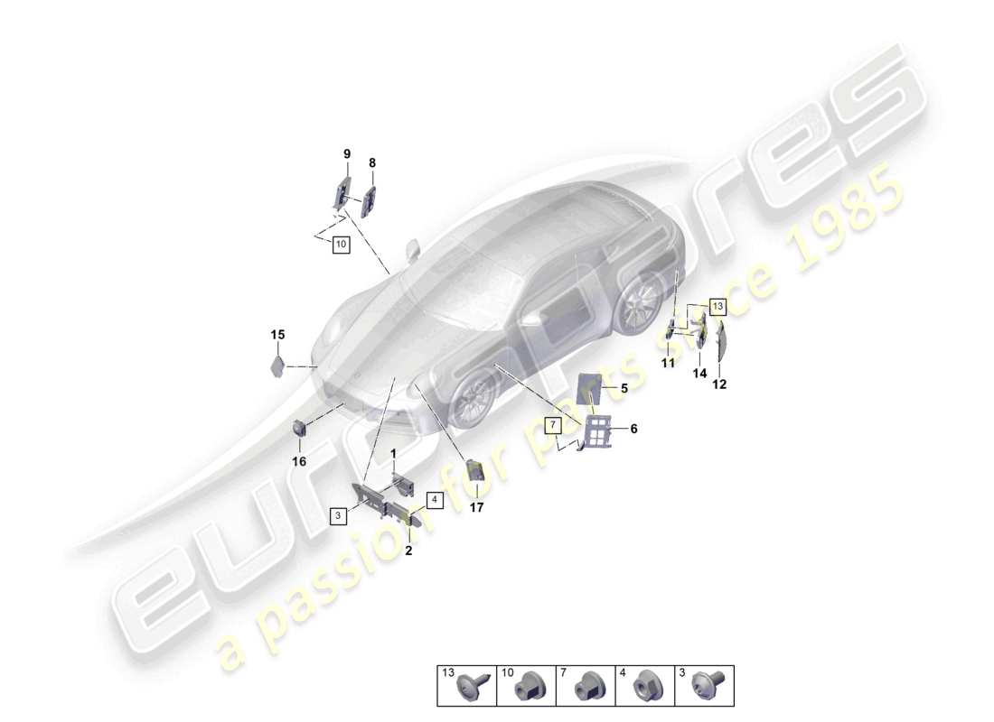 porsche 2024 (992-2) centraline centralina per sistemi di assistenza alla guida centralina per la gestione termica centralina (bcm) per sistema di conv. e alimentazione ob centralina per assistenza al cambio di corsia centralina per apertura porta garage centralina per rilevamento oggetti schema delle parti
