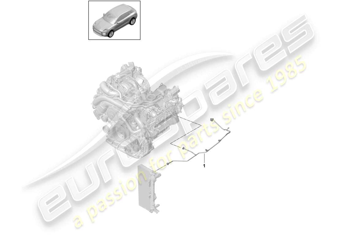 porsche 2021 (macan) sistema di raffreddamento del liquido di raffreddamento linea di sfiato diagramma delle parti