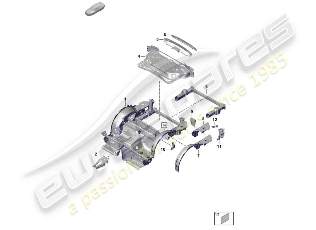 porsche 2024 (992-2) diagramma delle parti posteriori della cabriolet