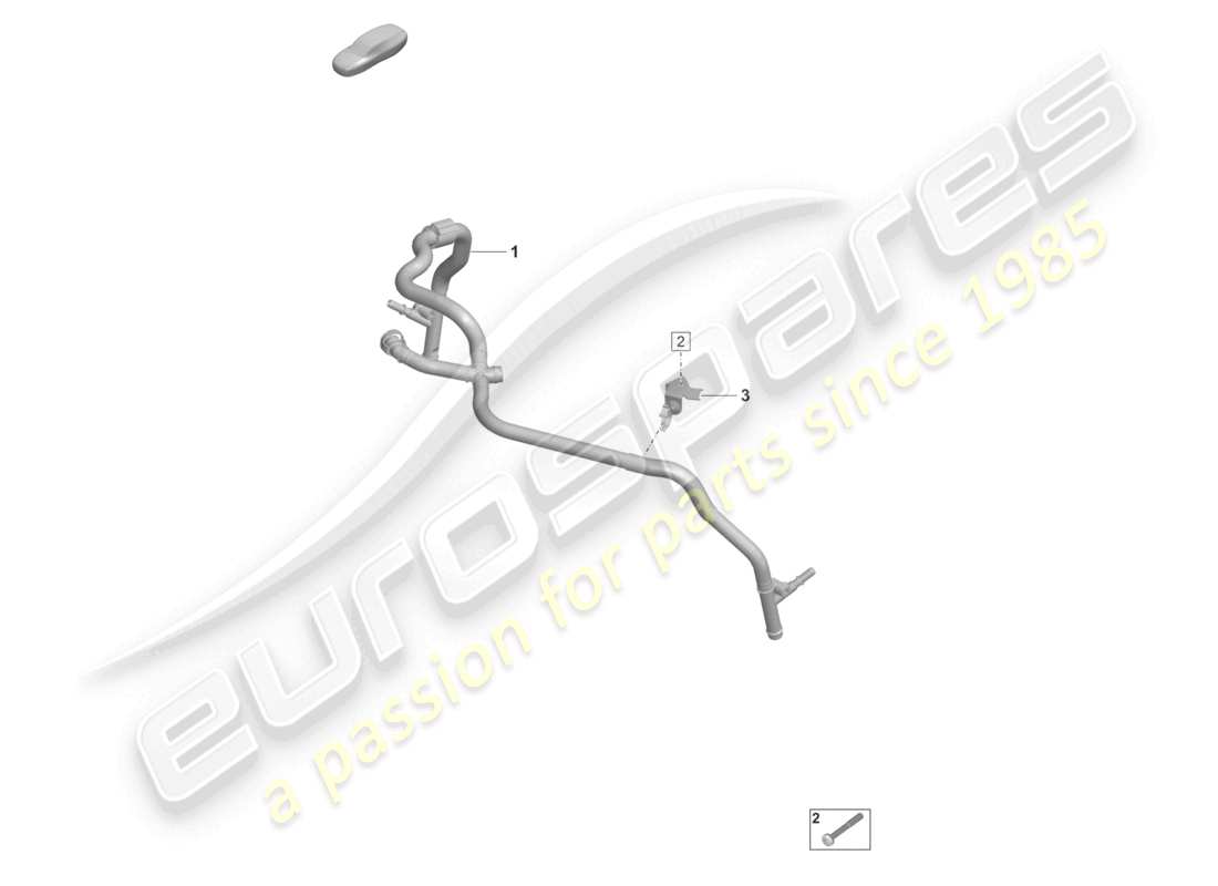 porsche 2022 (992-1 gt3/rs/st) ventilazione dell'alloggiamento del basamento linea di sfiato diagramma delle parti