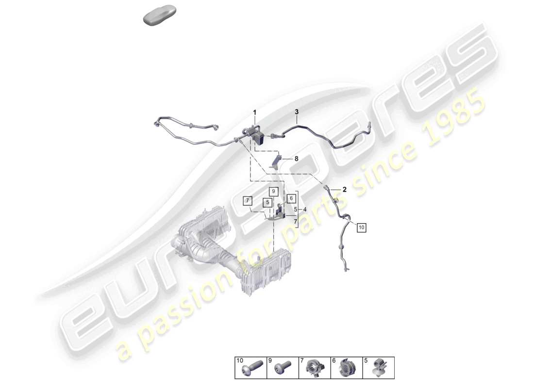 porsche 2024 (992-2) linea di sfiato ventilazione del serbatoio diagramma delle parti