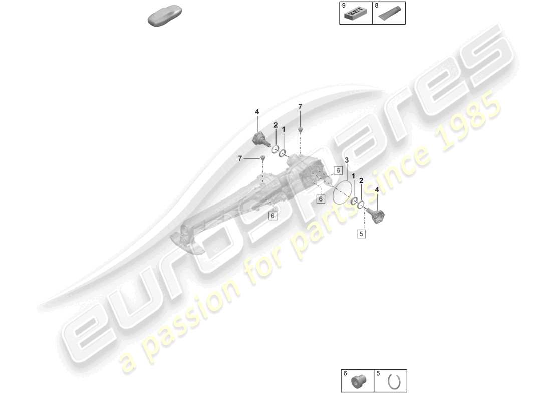 porsche 2022 (992-1) differenziale dell'asse anteriore parti singole diagramma delle parti