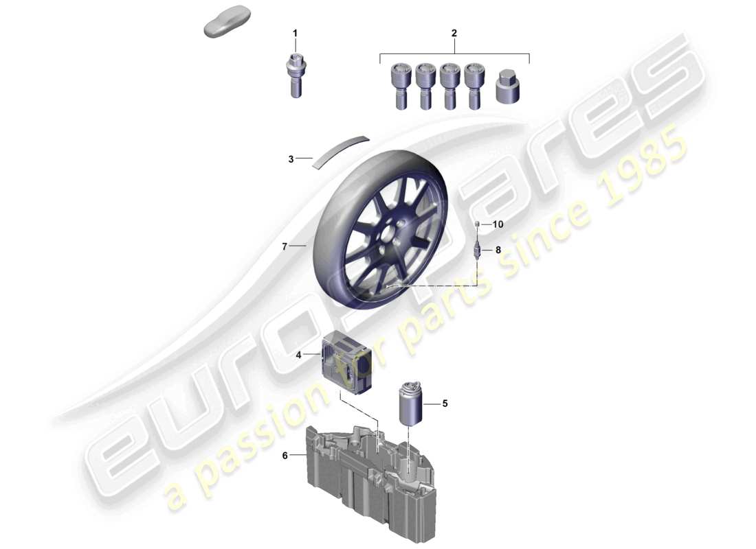 porsche 2024 (cayenne e3 pa) parti singole cerchio in lega diagramma delle parti