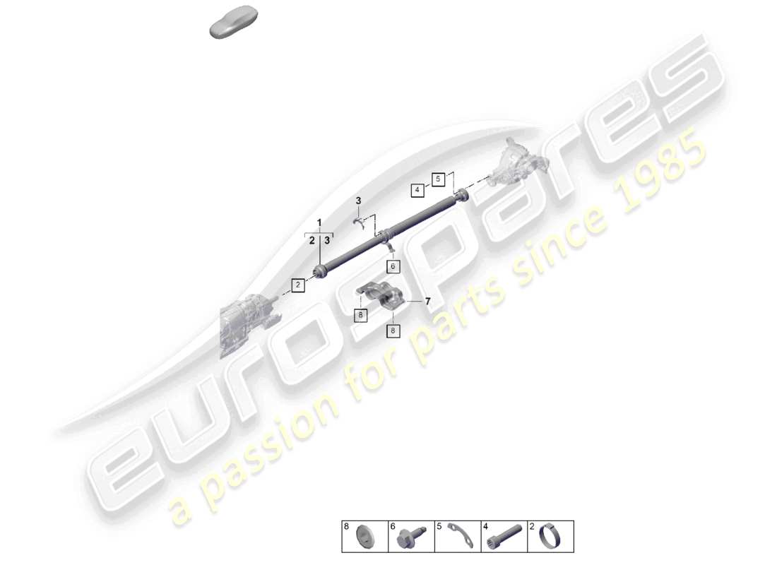 porsche 2025 (cayenne e3 pa) albero cardanico diagramma delle parti