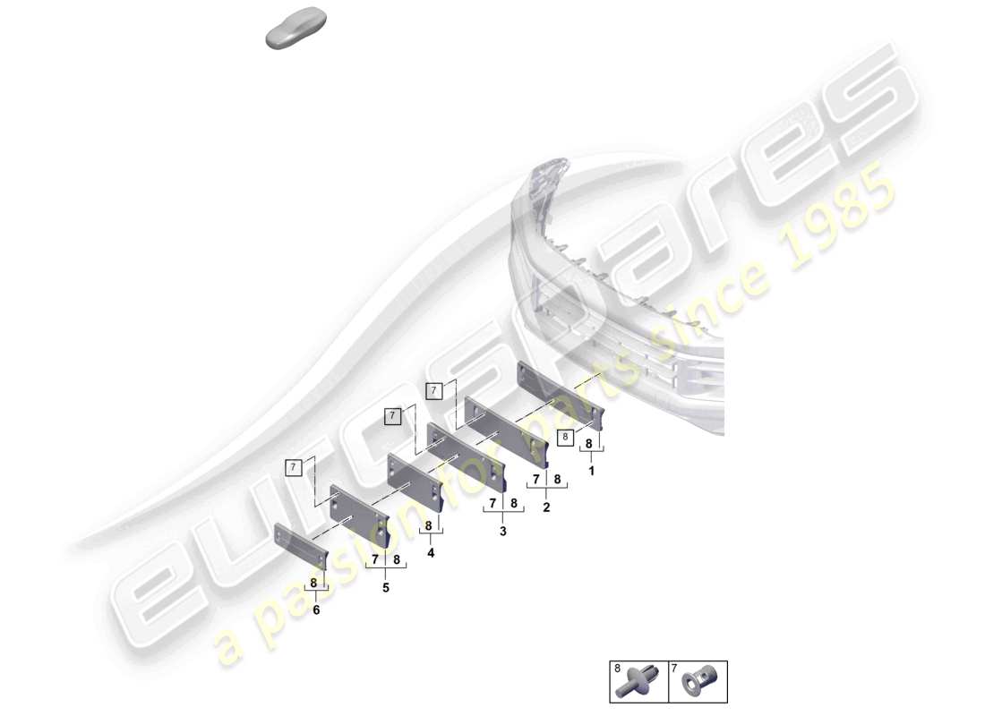 porsche 2023 (cayenne e3 pa) portatarga diagramma delle parti