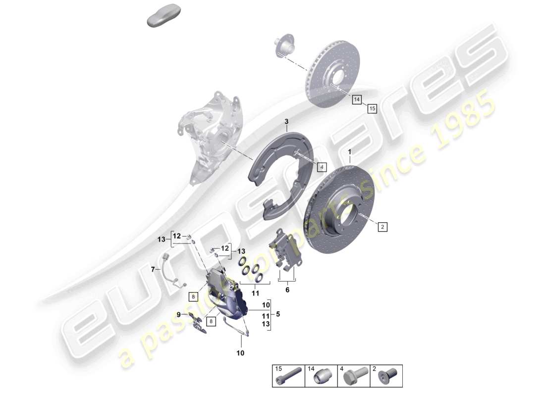 porsche 2024 (992-2) freno a disco gts asse posteriore diagramma delle parti