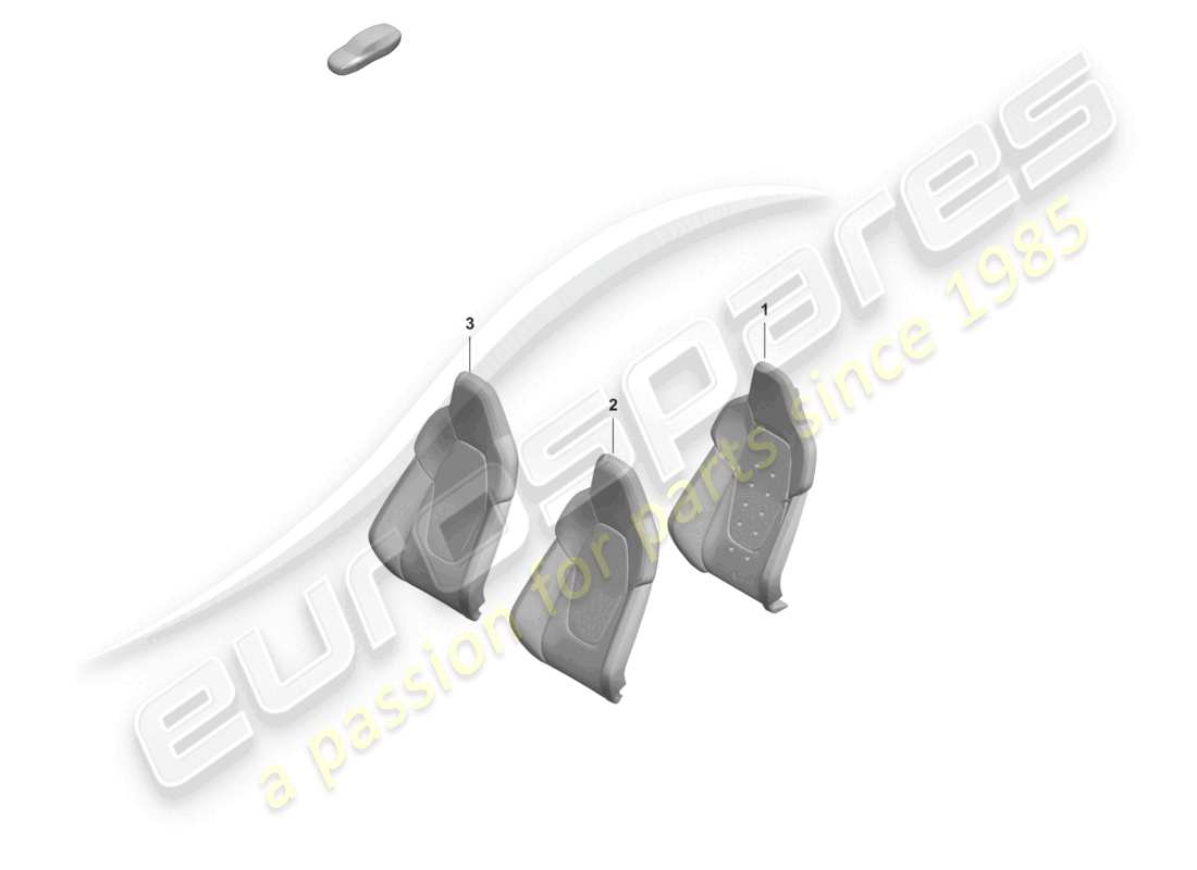 porsche 2021 (992-1 turbo / s) parte in schiuma rivestimento dello schienale sedile sportivo plus per modelli con ventilazione del sedile schema delle parti