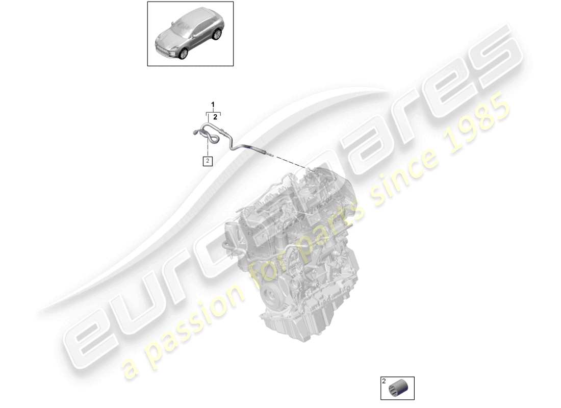 porsche 2021 (macan) sistema di alimentazione linea del carburante vano motore diagramma delle parti